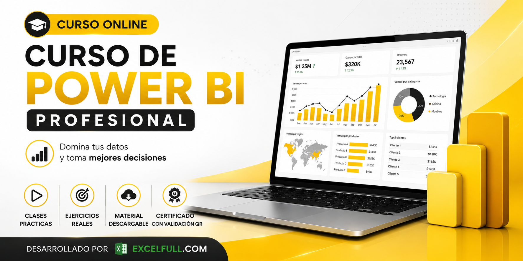 Curso de Power BI online profesional con dashboards y análisis de datos
